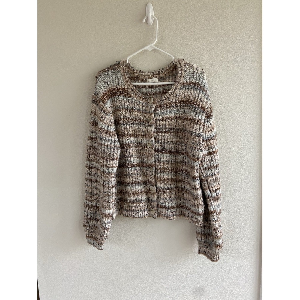Rylee + Cru Women's Cardigan Large Chunky Cheyenne Wool Blend - Picture 2 of 8